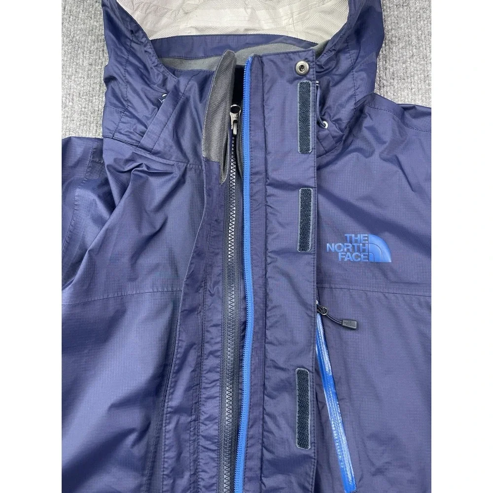 The North Face Rain Jacket Mens Large Blue DryVent Hooded‎ Windbreaker Ripstop
